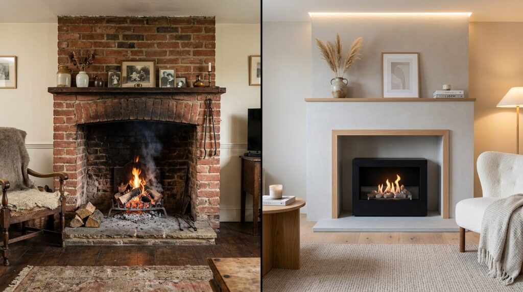 Before and after split-screen comparison: traditional open f